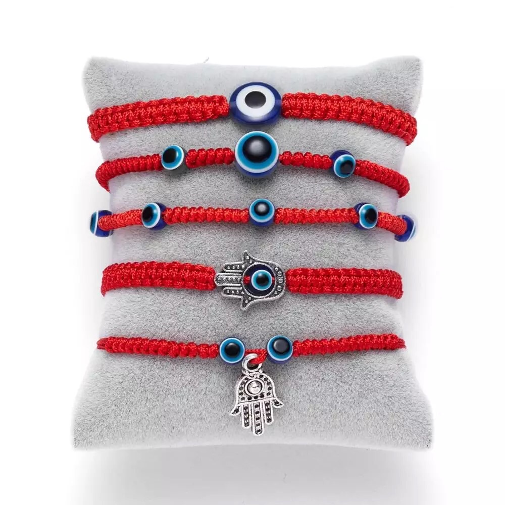 Evil Eye Set of 5 Protection Bracelet, Red String
